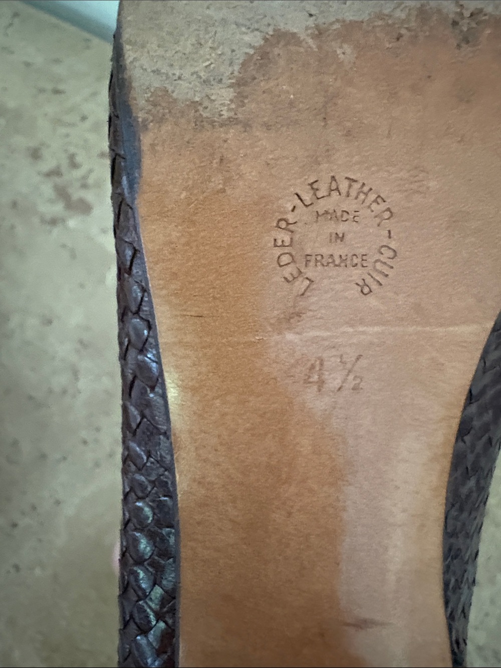 🔥HP🔥VTG Stéphane Kélian Paris, Brown Woven Pointed-Toe Pumps - Picture 8 of 17